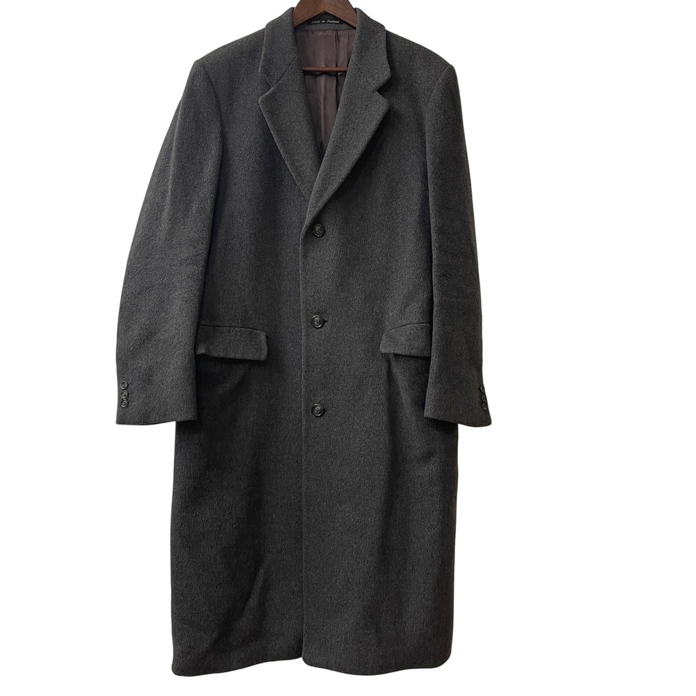 Hammersley Overcoat Men 42L Grey Wool Cashmere England Academia Old Money Luxury